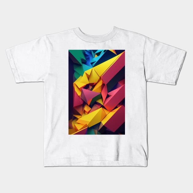 Abstract dimensional glowing lines Kids T-Shirt by AmazinfArt